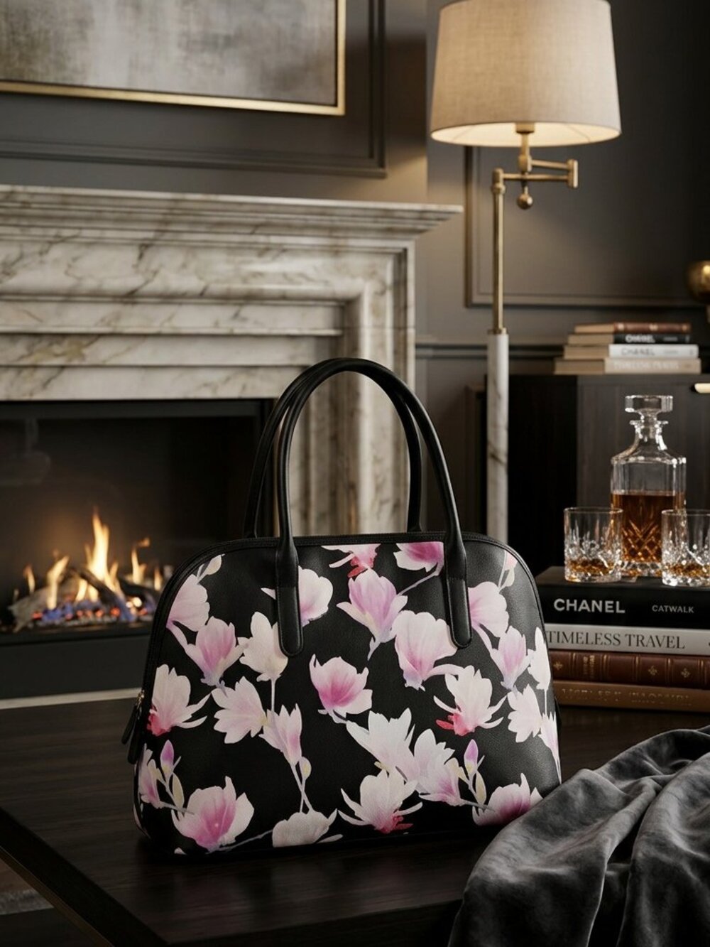 Stella & Max 'Tulip Tree' floral faux leather tote